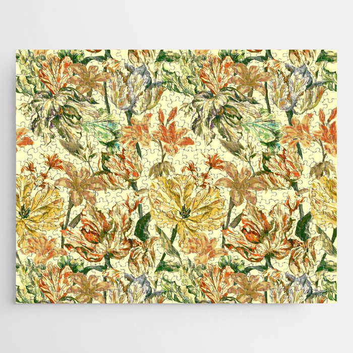 Watercolor Golden Bloom Jigsaw Puzzle Gallery Image 1