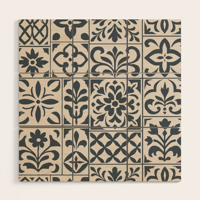 Dark Faux Tile Wood Wall Art Gallery Image 1