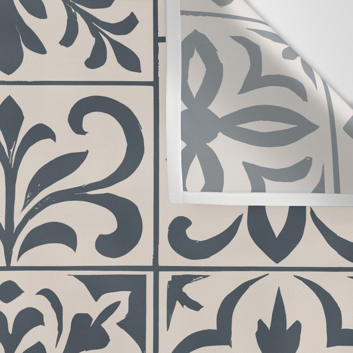 Dark Faux Tile Wall Tapestry Gallery Image 3