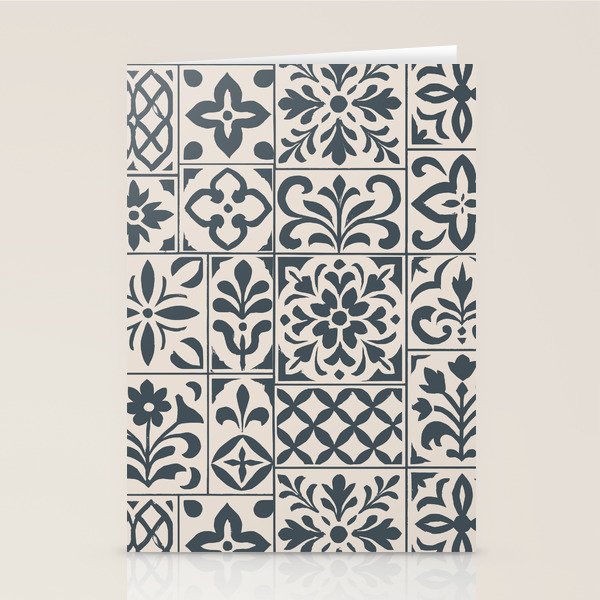 Dark Faux Tile Stationery Card Gallery Image 2