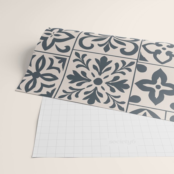 Dark Faux Tile Wrapping Paper Gallery Image 2