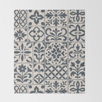 Dark Faux Tile Throw Blanket Gallery Image 2