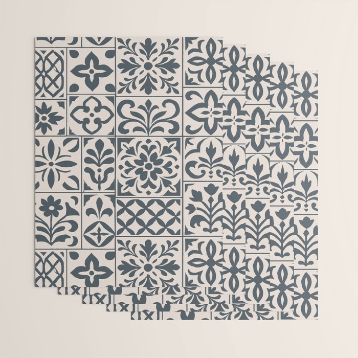 Dark Faux Tile Wrapping Paper Gallery Image 3