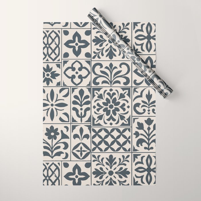 Dark Faux Tile Wrapping Paper Gallery Image 1