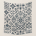 Dark Faux Tile Wall Tapestry Gallery Image 4
