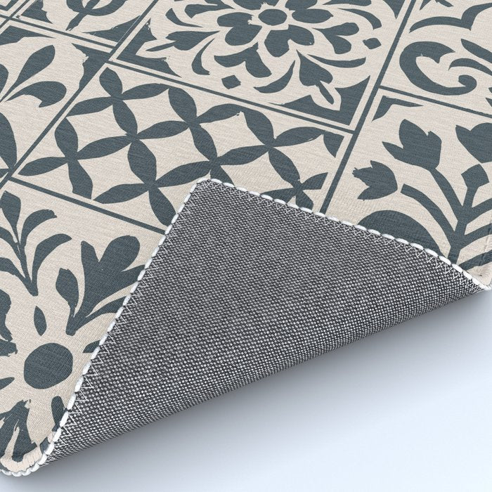 Dark Faux Tile Rug Gallery Image 4