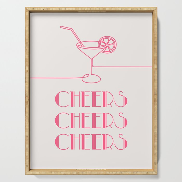Cheers Cocktail (Pink) Serving Tray Gallery Image 1