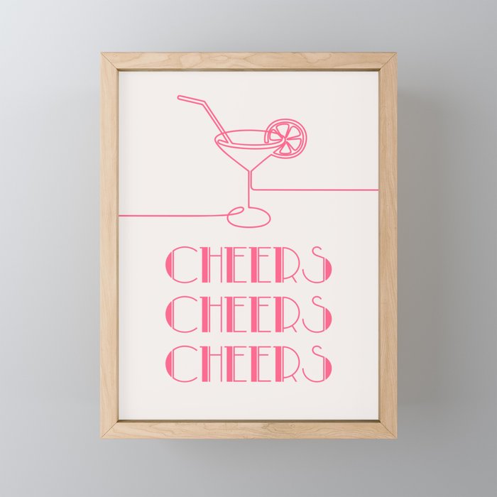 Cheers Cocktail (Pink) Mini Art Print Gallery Image 1