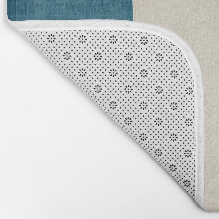 Navy Rust Brown Green Modern Artwork Bath Mat Gallery Image 2