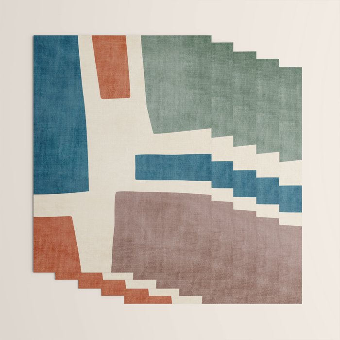 Navy Rust Brown Green Modern Artwork Wrapping Paper Gallery Image 3