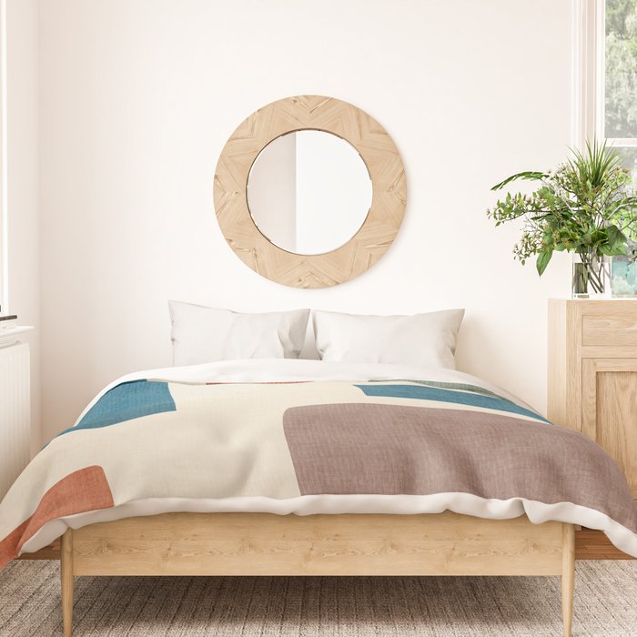 Navy Rust Brown Green Modern Artwork Duvet Cover Gallery Image 3