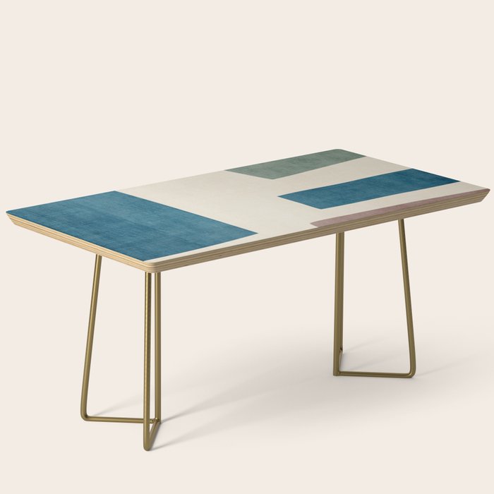 Navy Rust Brown Green Modern Artwork Coffee Table Gallery Image 2