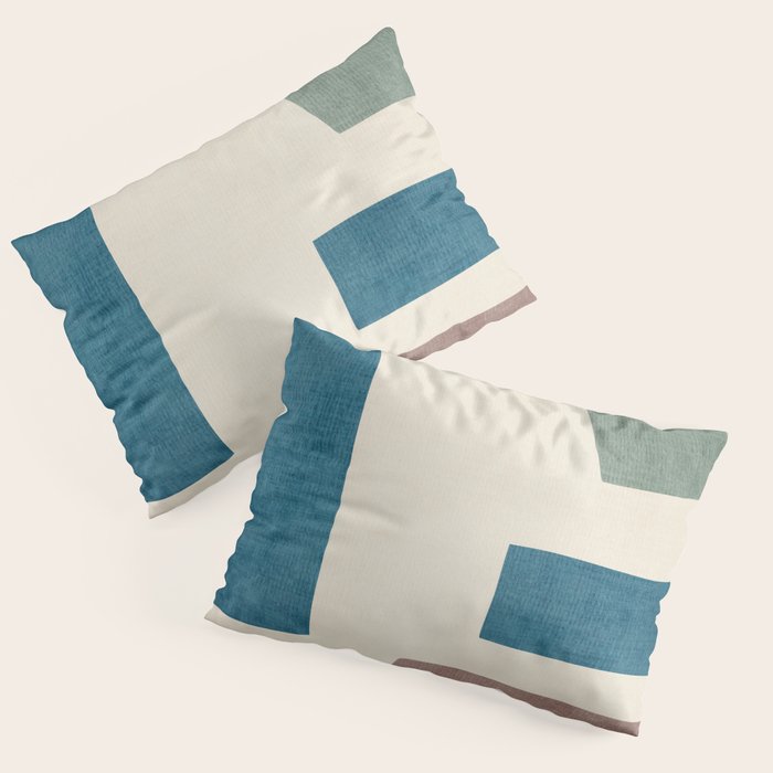 Navy Rust Brown Green Modern Artwork Pillow Sham Gallery Image 1