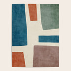 Navy Rust Brown Green Modern Artwork Poster Gallery Image 4