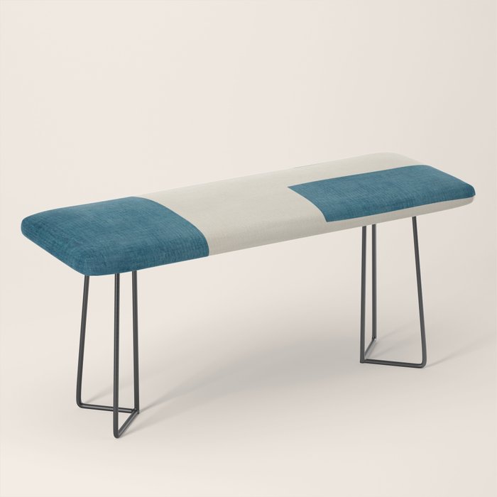 Navy Rust Brown Green Modern Artwork Bench Gallery Image 1