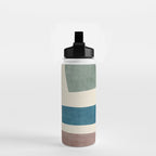 Navy Rust Brown Green Modern Artwork Water Bottle Gallery Image 2