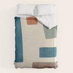 Navy Rust Brown Green Modern Artwork Duvet Cover Gallery Image 6