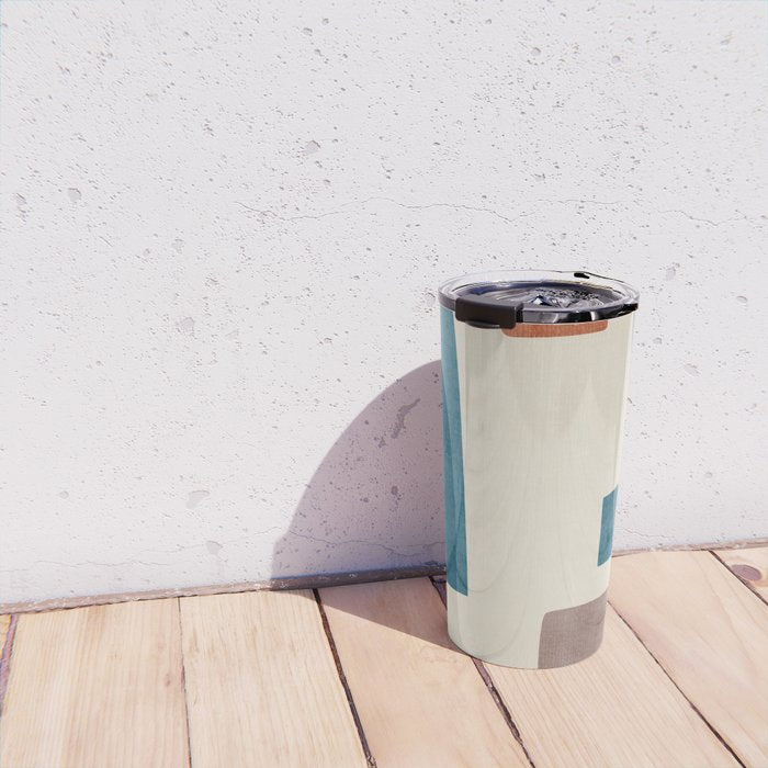 Navy Rust Brown Green Modern Artwork Travel Mug Gallery Image 4