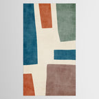 Navy Rust Brown Green Modern Artwork Tablecloth Gallery Image 2