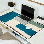 Navy Rust Brown Green Modern Artwork Desk Mat Gallery Image 2