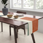 Navy Rust Brown Green Modern Artwork Table Runner Gallery Image 2