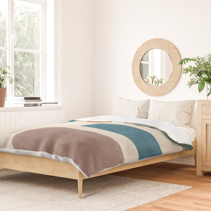 Navy Rust Brown Green Modern Artwork Duvet Cover Gallery Image 2