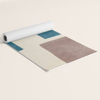 Navy Rust Brown Green Modern Artwork Yoga Mat Gallery Image 2