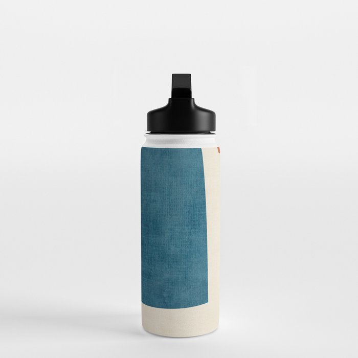 Navy Rust Brown Green Modern Artwork Water Bottle Gallery Image 3