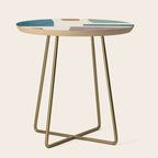 Navy Rust Brown Green Modern Artwork Side Table Gallery Image 1