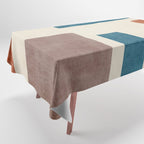Navy Rust Brown Green Modern Artwork Tablecloth Gallery Image 1