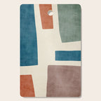 Navy Rust Brown Green Modern Artwork Cutting Board Gallery Image 1