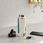 Navy Rust Brown Green Modern Artwork Water Bottle Gallery Image 4