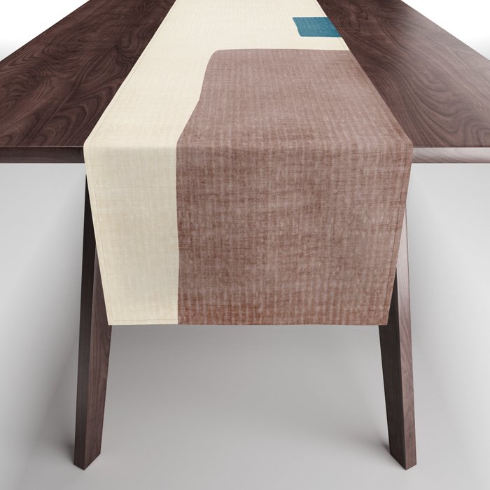 Navy Rust Brown Green Modern Artwork Table Runner Gallery Image 1