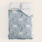 Scandinavian style festive winter animals blue Duvet Cover Gallery Image 6