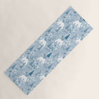 Scandinavian style festive winter animals blue Yoga Mat Gallery Image 1