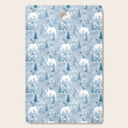 Scandinavian style festive winter animals blue Cutting Board Gallery Image 1