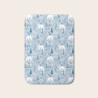 Scandinavian style festive winter animals blue Bath Mat Gallery Image 1