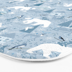 Scandinavian style festive winter animals blue Bath Mat Gallery Image 3