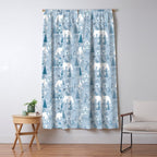 Scandinavian style festive winter animals blue Window Curtain Gallery Image 5