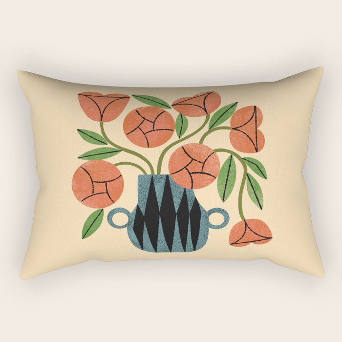 Peach Rose Bouquet Rectangular Pillow Gallery Image 1