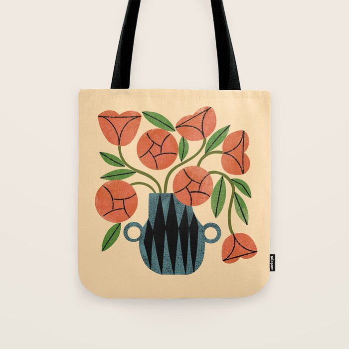 Peach Rose Bouquet Tote Bag Gallery Image 1
