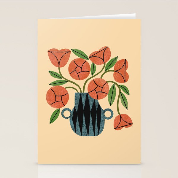 Peach Rose Bouquet Stationery Card Gallery Image 2