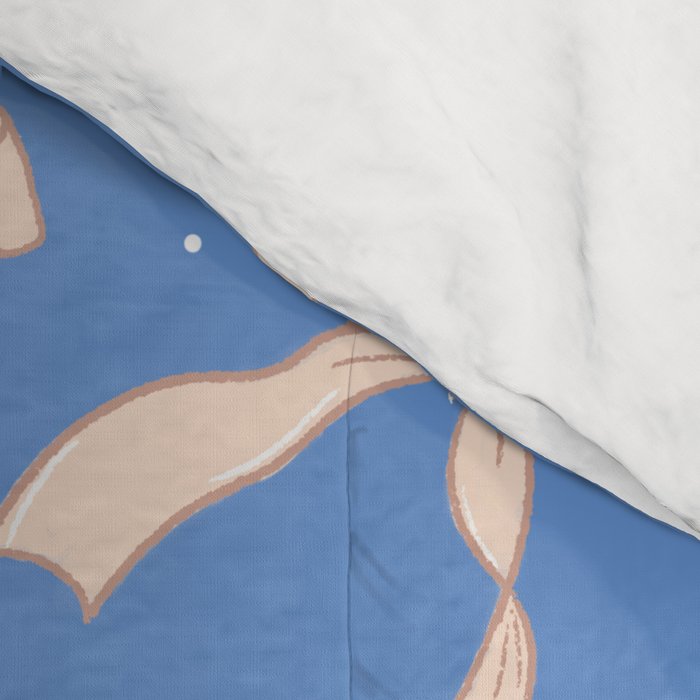 Cream Festive Bows On Blue Comforter Gallery Image 4