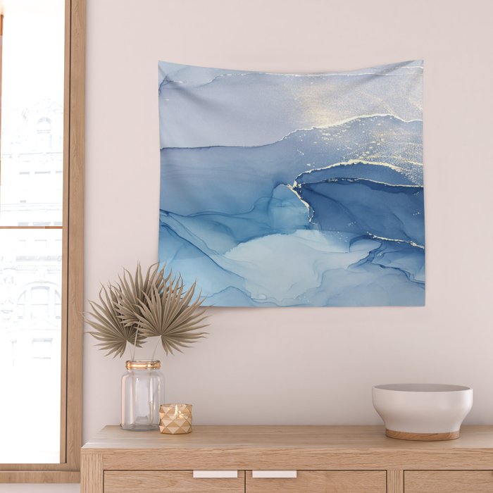 Abstract Blue Art Print By LandSartprints Wall Tapestry Gallery Image 2