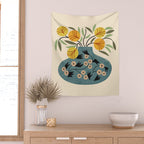 Painted Vase Blooms Wall Tapestry Gallery Image 2