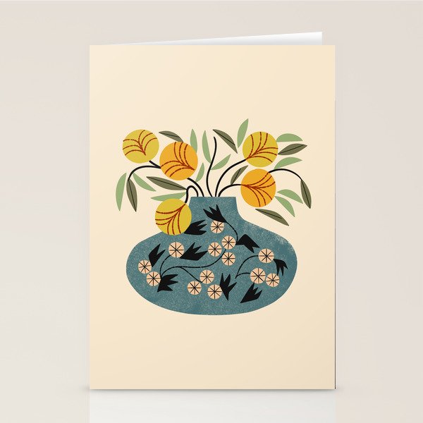 Painted Vase Blooms Stationery Card Gallery Image 2