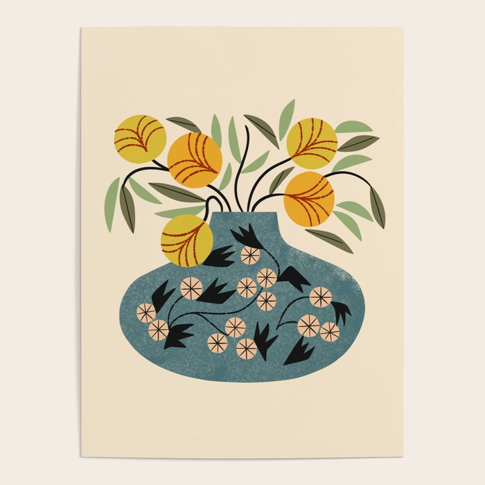 Painted Vase Blooms Poster Gallery Image 4