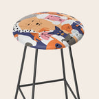 Funny diverse dog crowd character cartoon background Stool Gallery Image 2