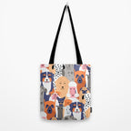 Funny diverse dog crowd character cartoon background Tote Bag Gallery Image 2