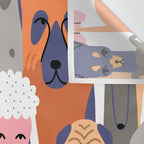 Funny diverse dog crowd character cartoon background Wall Tapestry Gallery Image 3